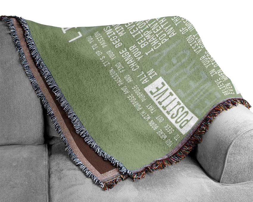 Live Your Dreams Lime Green Woven Blanket