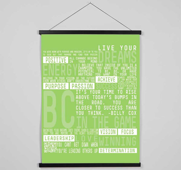 Live Your Dreams Lime Green Hanging Poster - Wallart-Direct UK