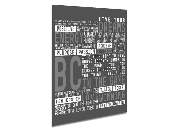 Live Your Dreams Grey Metal Print