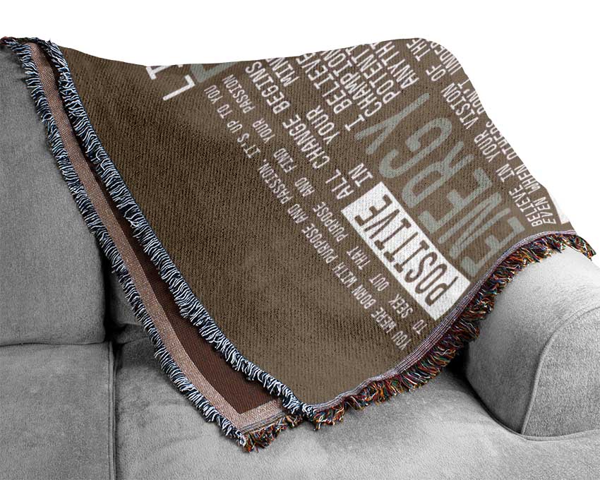 Live Your Dreams Beige Woven Blanket