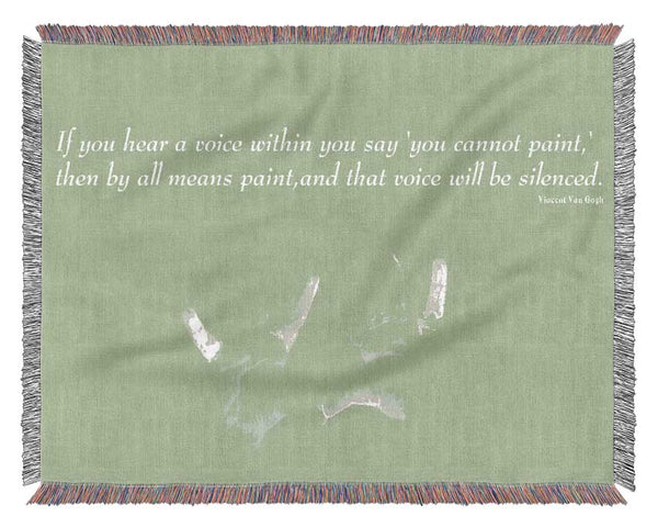 Vincent Van Gogh If You Hear A Voice Lime Green Woven Blanket