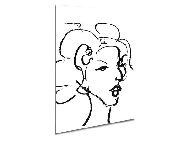 Pretty Lady Sketch Metal Print