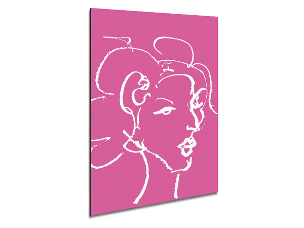 Hübsche Dame Skizze Rosa