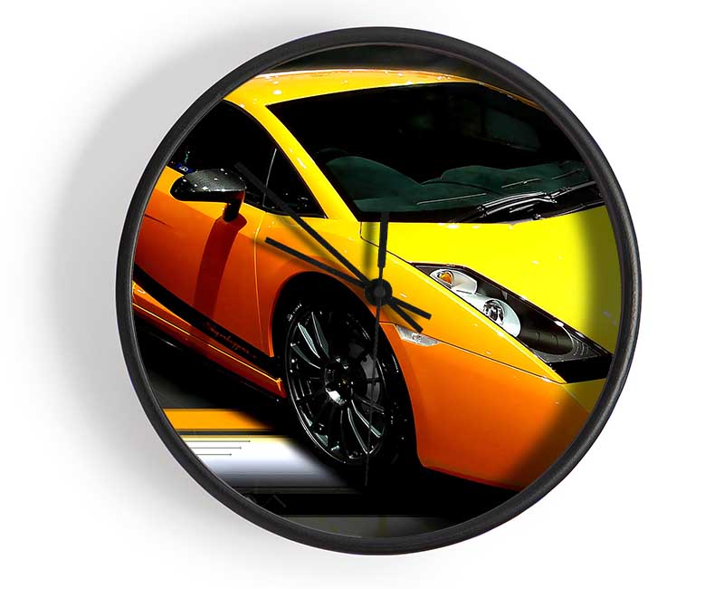 Yellow Tuned Lamborghini Clock - Wallart-Direct UK