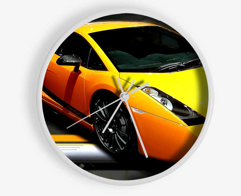 Yellow Tuned Lamborghini Clock - Wallart-Direct UK