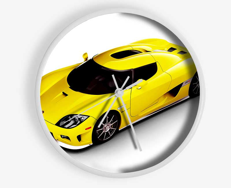 Yellow Keonigsegg Clock - Wallart-Direct UK