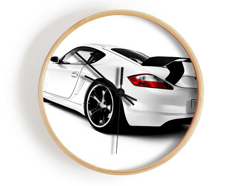 White Porsche Gt Rear Clock - Wallart-Direct UK