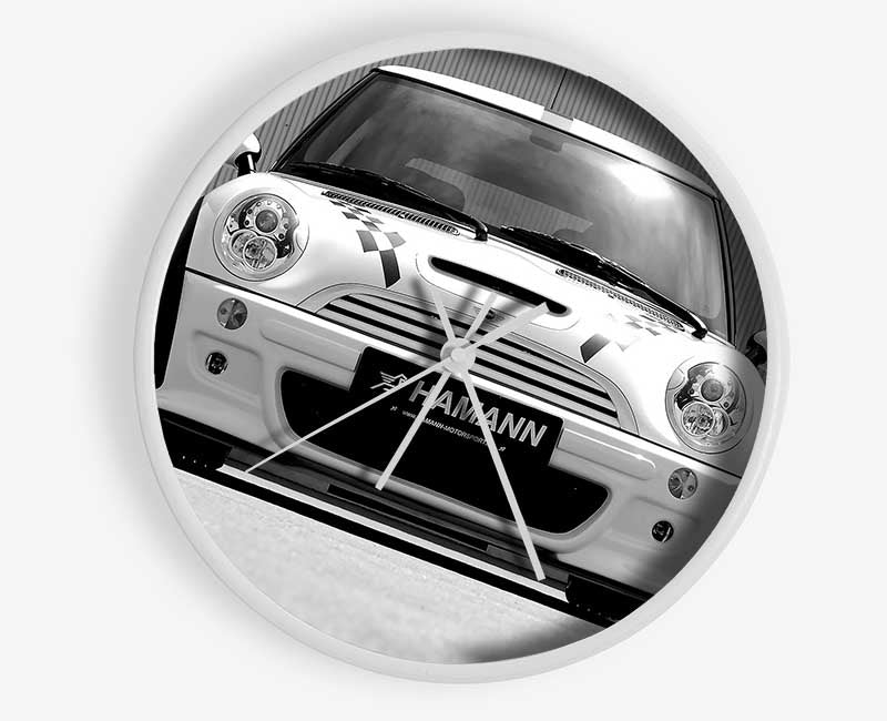 White Mini Front Profile Clock - Wallart-Direct UK