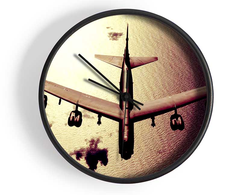 War Plane Over The Ocean Clock - Wallart-Direct UK