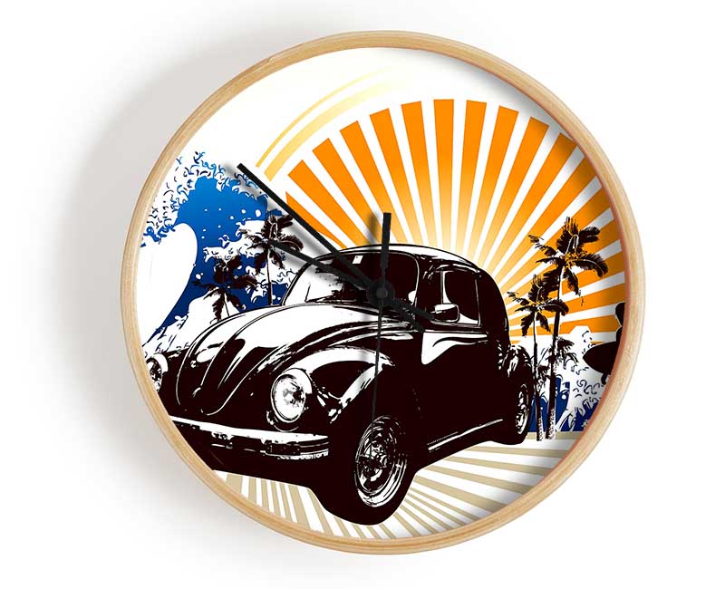 Vintage Volkswagen Beetle Clock - Wallart-Direct UK