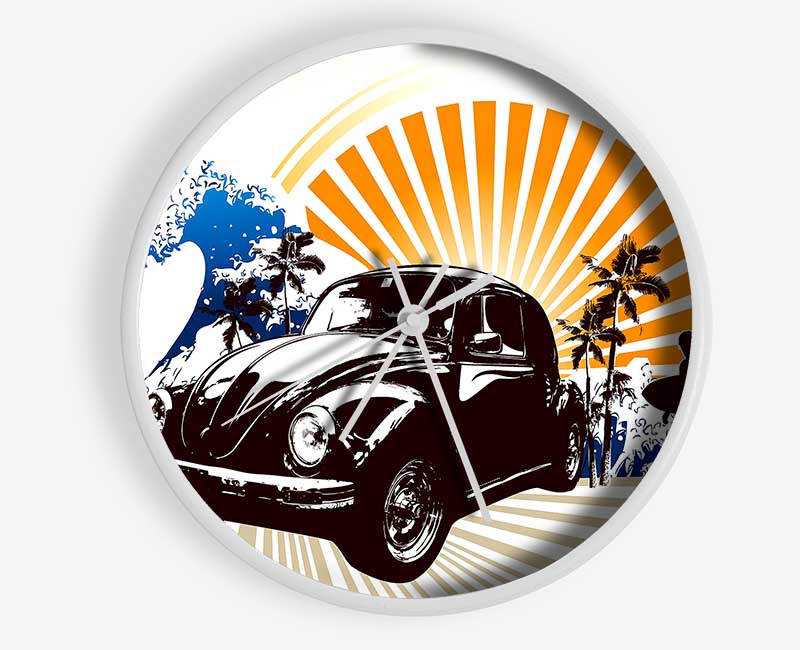 Vintage Volkswagen Beetle Clock - Wallart-Direct UK