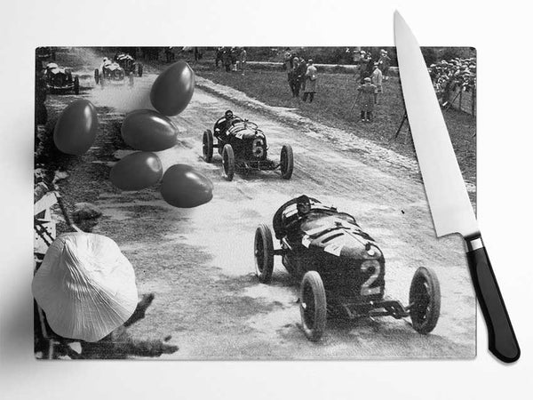 Vintage Formula One Crowd Glass Chopping Board