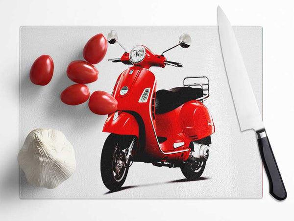 Vespa Mopede Glass Chopping Board