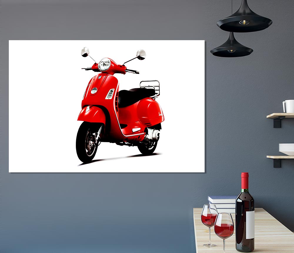 Vespa Mopede Print Poster Wall Art