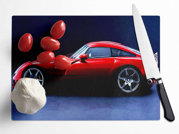 Tvr Red Side Profile Glass Chopping Board