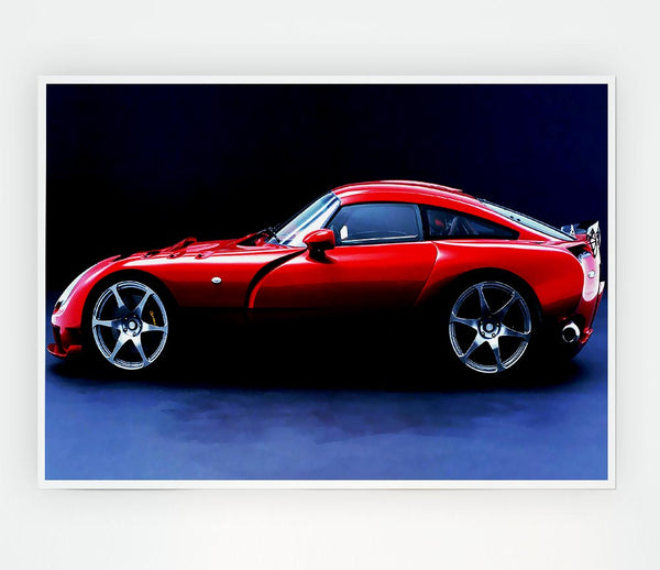 Tvr Red Side Profile Print Poster Wall Art