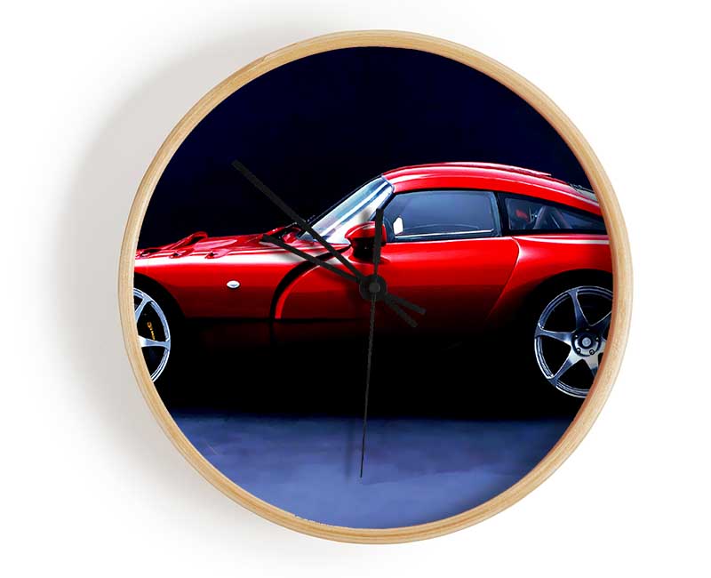 Tvr Red Side Profile Clock - Wallart-Direct UK