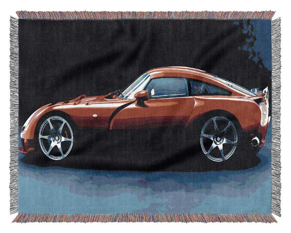 Tvr Red Side Profile Woven Blanket