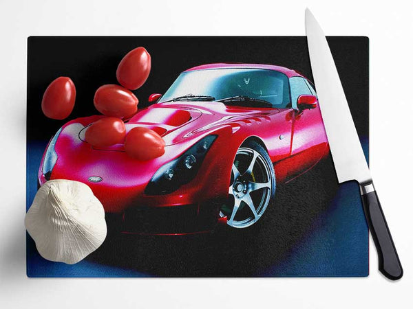 Tvr Red Front View Glass Chopping Board