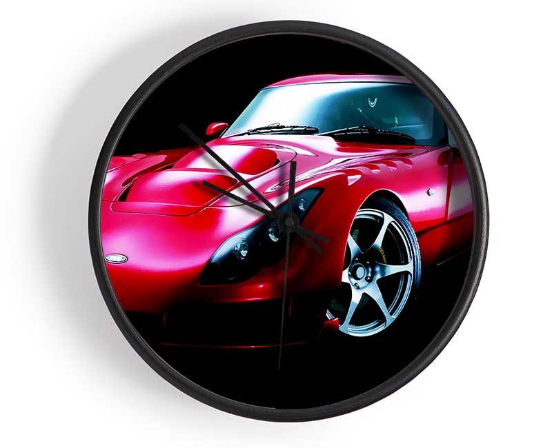 Tvr Red Front View Clock - Wallart-Direct UK