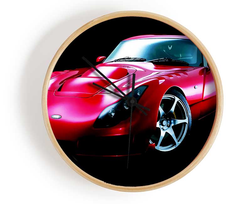 Tvr Red Front View Clock - Wallart-Direct UK