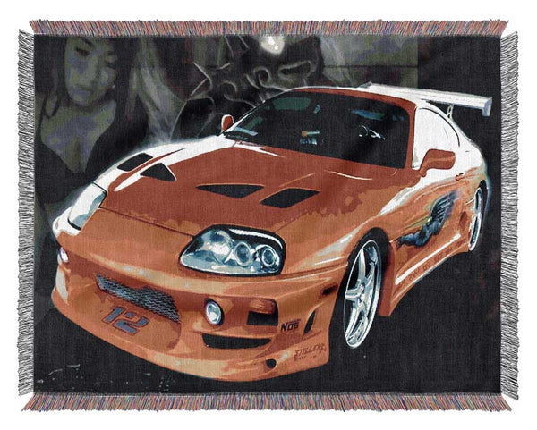 Toyota Supra Fast And The Furious Woven Blanket