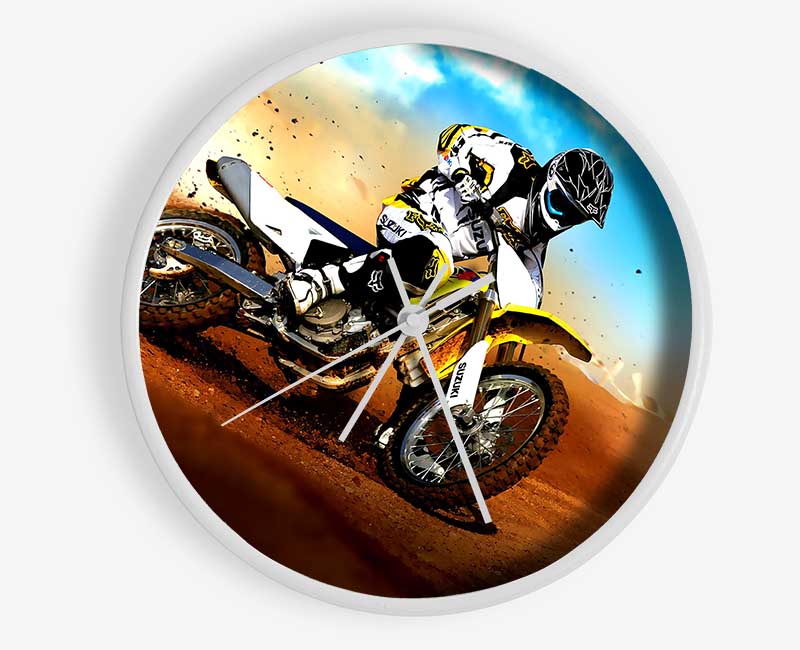Suzuki Motocross Clock - Wallart-Direct UK