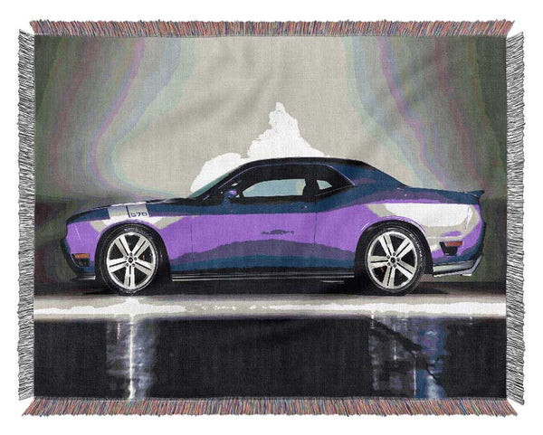 Purple Mustang Woven Blanket