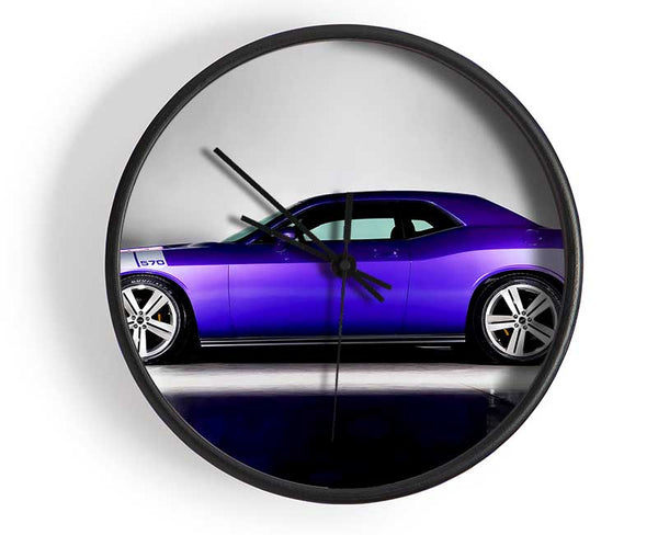 Purple Mustang Clock - Wallart-Direct UK