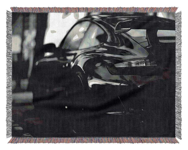 Porsche In Black Woven Blanket