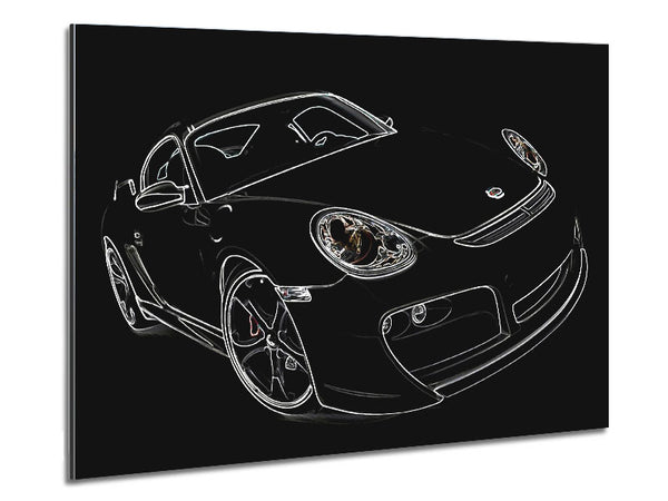 Porsche 911 Weiß auf Schwarz