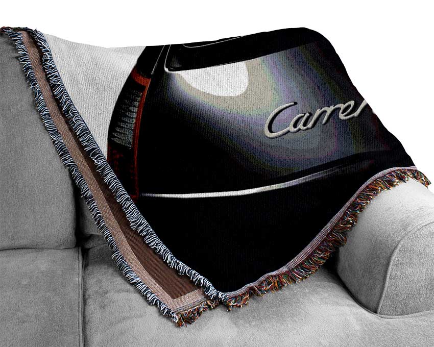 Porsche 911 Rear Black Woven Blanket