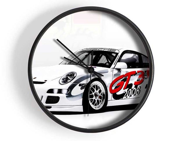 Porsche 911 GT3 B n W Red Clock - Wallart-Direct UK
