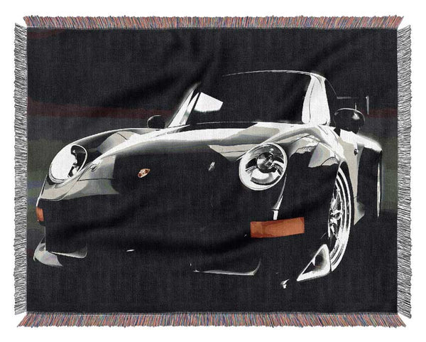 Porsche 911 Black Woven Blanket