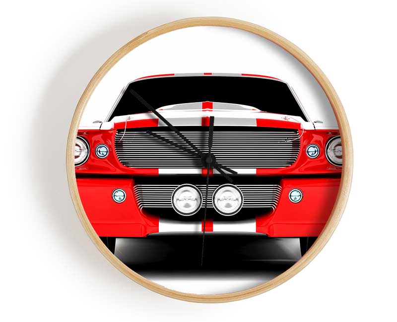 Mustang Red Front Grill Clock - Wallart-Direct UK