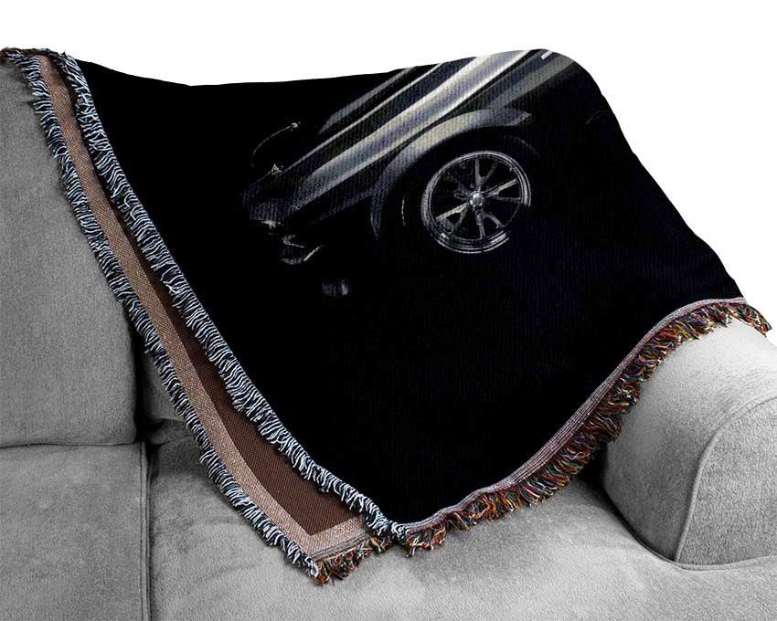 Mustang Fastback Side Profile Woven Blanket