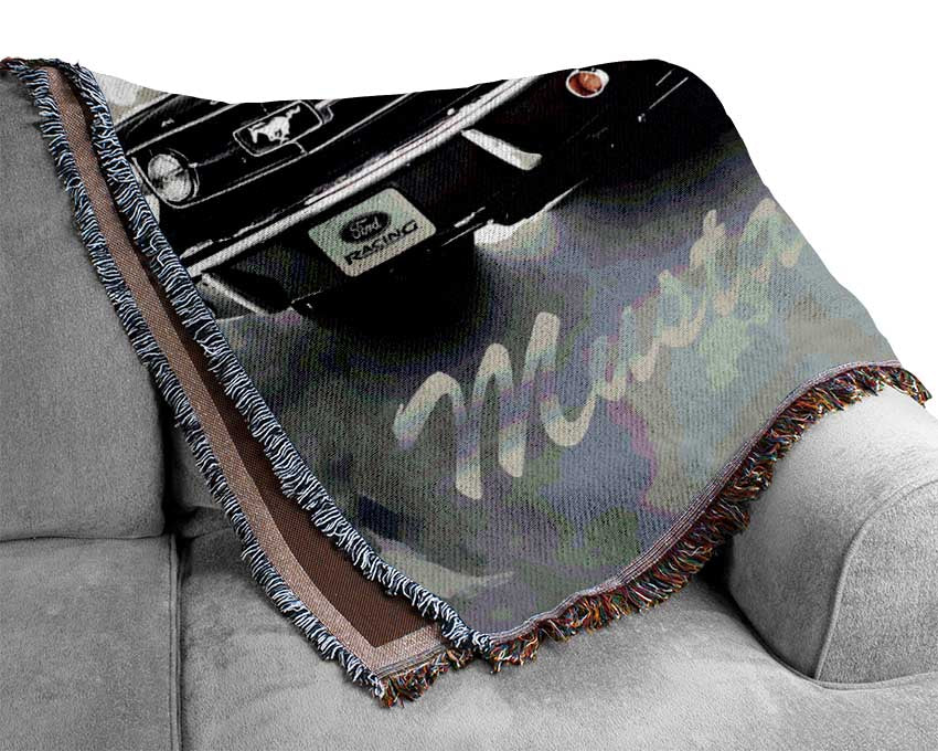 Mustang 65 Black Woven Blanket