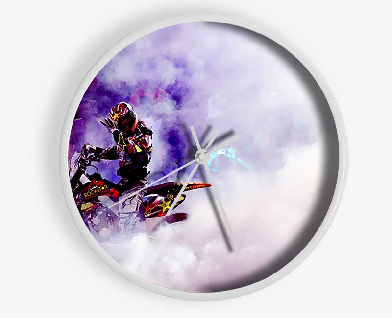 Motorcross Stunt Driver Clock - Wallart-Direct UK