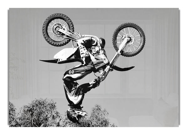 Motorcross Freestyle Upside Down Flip B~w