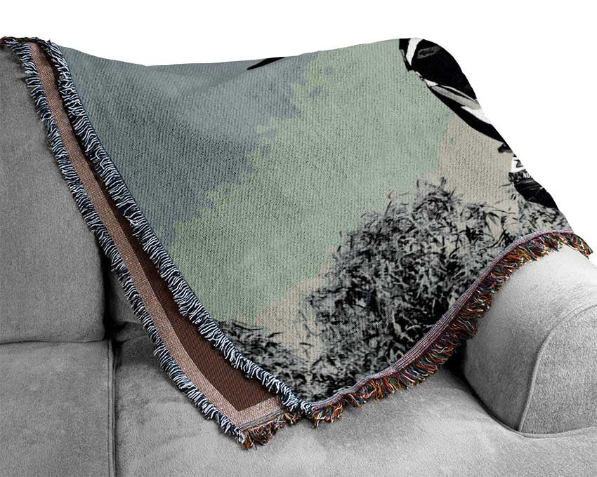 Motorcross Freestyle Upside Down Flip B n W Woven Blanket