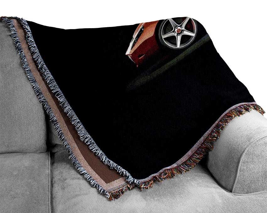 Maserati Red Side Profile Woven Blanket