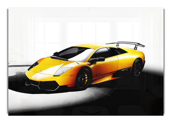 Lamborghini Side Profile Yellow