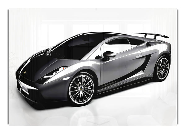 Lamborghini Side Profile Silver
