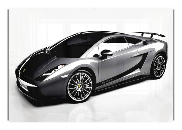 Lamborghini Seitenprofil Silber