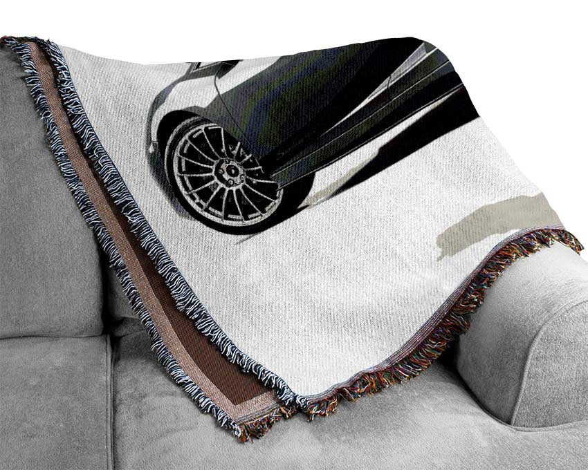 Lamborghini Rear Silver Woven Blanket