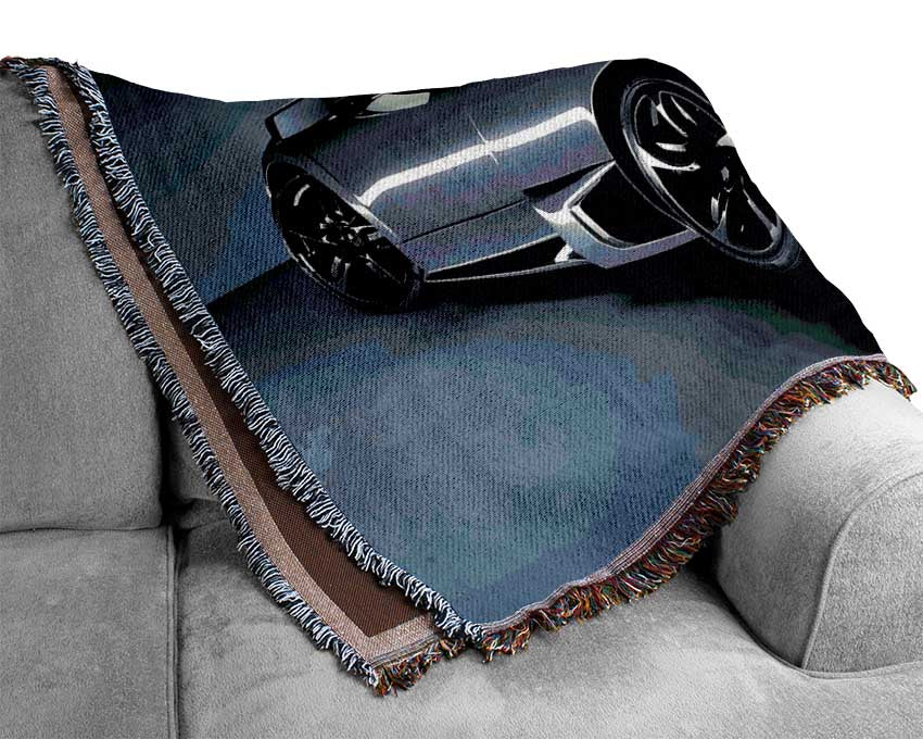 Lamborghini Rear Gunmetal Silver Woven Blanket