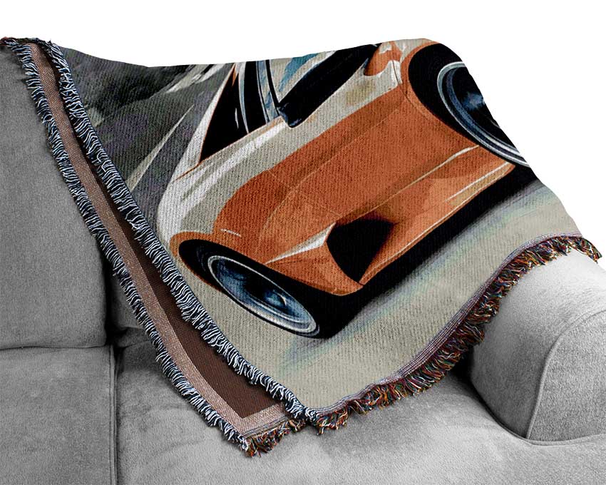 Lamborghini On The Move Yellow Woven Blanket