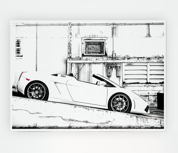 Lamborghini Gallardo Spyder Adv1 Wheels Print Poster Wall Art