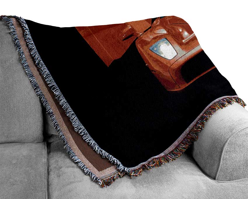 Lamborghini Bat Winged Doors Red Woven Blanket