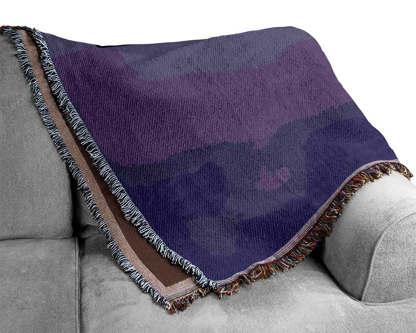 Fighter Plane Purple Skies Woven Blanket